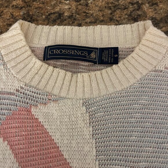 Vintage Crossings Women Nautical Sweater Size S 80s 90s Sailboat Knit Coastal - Picture 4 of 9